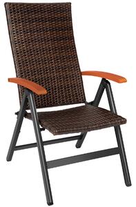 Tectake 404571 sedia in rattan pieghevole melbourne con telaio in alluminio - marrone