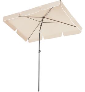 Tectake 403136 ombrellone vanessa 200 x 125 cm regolabile in altezza e inclinabile - beige