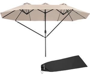 Tectake 404253 ombrellone silia 460 x 270 cm con 3 tettucci - beige