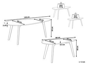 Set di 2 tavolini a nidoneri con piano ovale e gambe nere set di tavolini da caffè minimalista scandinavo Beliani