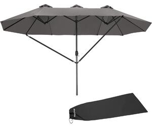 Tectake 404256 ombrellone silia 460 x 270 cm con 3 tettucci - grigio