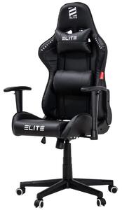 Sedia da gaming Elite | Sedia da ufficio ergonomica - Sedia da scrivania - Sedia da gaming racing per PC - Sedia da gaming - Poltrona da gaming - Poggiatesta - Sedia (nera)