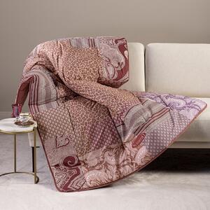 Plaid Scaldotto 130X170 Panther MAUVE Cotone Pettinato Caleffi