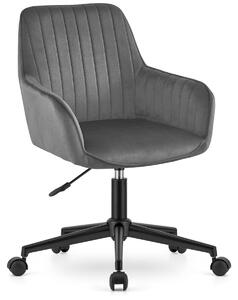 Sedia da ufficio Roxy in velluto grigio scuro