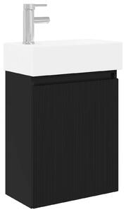 Mobile bagno con rubinetto Nero 45,5 x 22,5 x 84 cm