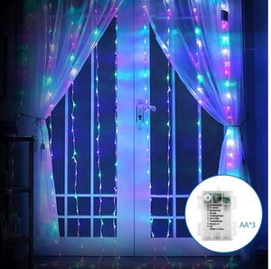 Aigostar - Catena LED esterna 200 LED/8 funzioni 3xAA 5x2m IP44 multicolor