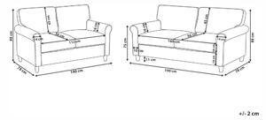 Set divano 2 + 3 posti Tessuto velluto beige Struttura in legno Molle insacchettate Soggiorno Beliani