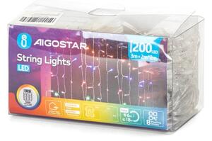 Aigostar - Catena LED esterna 200 LED/8 funzioni 3xAA 5x2m IP44 multicolor