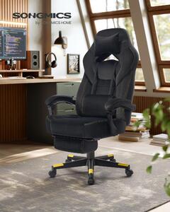 Sedia da gioco, sedia ergonomica per computer, sedia da ufficio, con poggiapiedi, cuscino per la testa, cuscino lombare, superficie in velluto