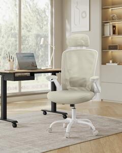 Sedia da ufficio ergonomica SONGMICS, sedia da scrivania, sedia girevole con rete, supporto lombare imbottito, funzione dondolo, superficie di seduta di 53 cm