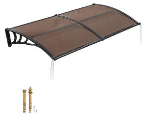 VEVOR Tettoia per porta d'ingresso 965x1987 mm, tettoia ad arco a una falda, tettoia a una falda con sistema di drenaggio e supporto in ABS, protezione da pioggia, neve e sole, porta in policarbonato
