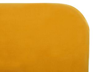 Letto in velluto giallo tappezzeria King Size gambe dorate testiera con rete a doghe 160 x 200 cm design minimalista Beliani