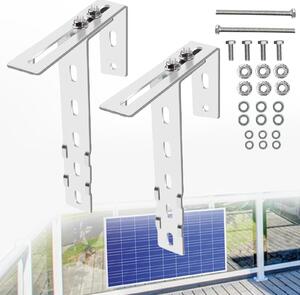 Set di 2 ganci solari per balcone, in acciaio inossidabile 304, regolabili da 6 a 18 cm