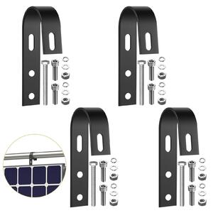 Set di 4 ganci per impianti fotovoltaici da balcone, acciaio inossidabile 304, colore nero