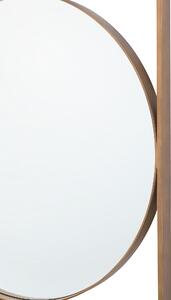 Specchio da Parete Rotondo in Cornice Quadrata dorato 81 x 81 cm Bagno Soggiorno Glam Beliani