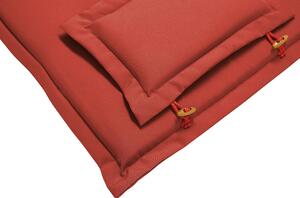 Set di cuscini di ricambio per sedie da esterno in tessuto rosso resistente ai raggi UV con imbottitura spessa 8 cuscini Beliani