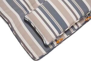 Set di cuscini di ricambio per sedie da esterno in tessuto a righe blu e beige resistente ai raggi UV 8 cuscini con imbottitura spessa Beliani