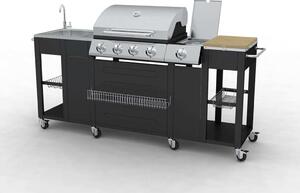 Cucina esterna con barbecue, modello Montana, 4 bruciatori