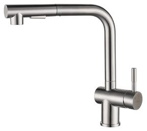 Rubinetto da cucina, girevole a 360°, design estensibile, finitura spazzolata, attacco G3/8