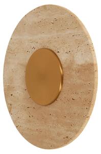 Applique LED in travertino SUN, oro-beige, 14 W, luce calda, 1151 lm, pietra, dimensioni: 30x30x6,3 cm, IP20, Maxlight