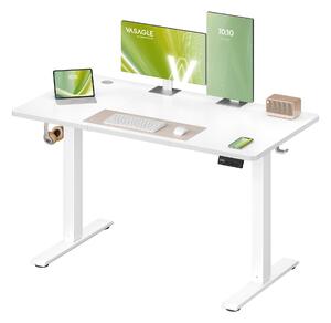 VASAGLE Tavolo alto regolabile elettricamente, funzione memoria con 4 altezze, scrivania per l'ufficio in casa, 120 x 60 cm, bianco