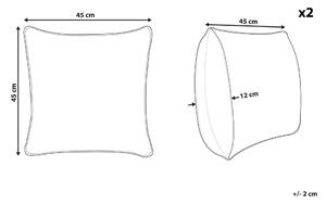 Set di 2 cuscini decorativi in cotone bianco e Nero motivo chevron 45 x 45 cm stampa geometrica glamour Beliani