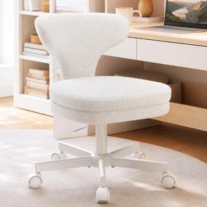 Sedia per il trucco CH500 - Sedia da ufficio - Regolabile in altezza - Girevole - Con rotelle - Ergonomica - Senza braccioli - Bianca