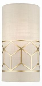 MESSINA PICCOLA APPLIQUE IN TESSUTO DI LINO CON DETTAGLI IN METALLO ORO ALTEZZA 24 CM LAMPADINA ATTACCO E14