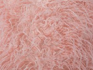 Set di 2 cuscini decorativi rosa in finta pelliccia Shaggy 45 x 45 cm Beliani