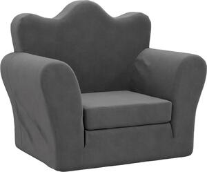 Divano Letto per Bambini Antracite in Morbido Peluche