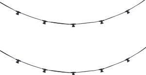Catena luminosa collegabile nera con spina, 6m 10 luci, IP64 - Lubber