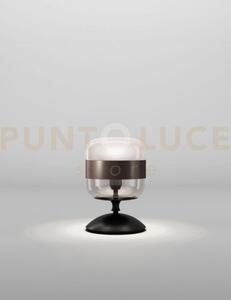Futura lampada da tavolo p fume' marrone montatura nero opaco 1 luc