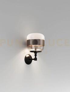 Futura applique a parete p fume' marrone montatura nero opaco 1 luc