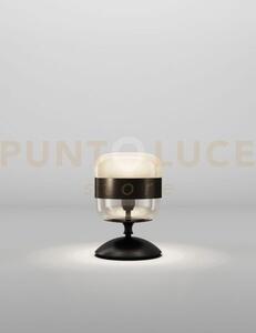 Futura lampada da tavolo p ambra ottone montatura nero opaco 1 luce