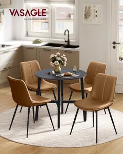 VASAGLE Tavolo da pranzo, 80 x 75 cm (Ø x H), tavolo da cucina rotondo, design industriale, nero