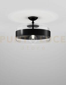 Futura soffitto g cristallo nero montatura nero opaco 1 luce attacc