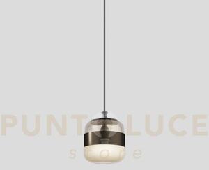 Futura sospensione p ambra ottone montatura nero opaco 1 luce attac