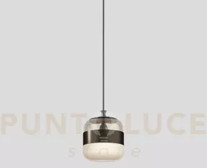 Futura sospensione p ambra ottone montatura nero opaco 1 luce attac