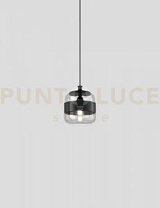 Futura sospensione p cristallo nero montatura nero opaco 1 luce att