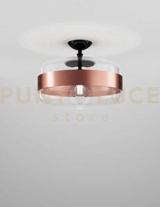 Futura soffitto g cristallo rame montatura nero opaco 1 luce attacc