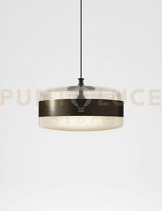 Futura sospensione g ambra ottone montatura nero opaco 1 luce attac