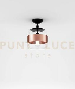Futura soffitto p cristallo rame montatura nero opaco 1 luce attacc
