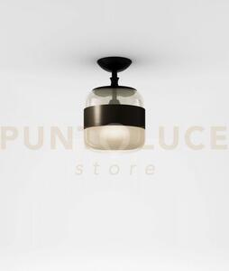 Futura soffitto p ambra ottone montatura nero opaco 1 luce attacco e27