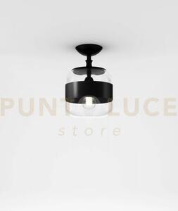 Futura soffitto p cristallo nero montatura nero opaco 1 luce attacc