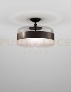 Futura soffitto g fume' marrone montatura nero opaco 1 luce attacco