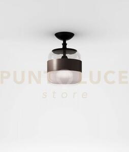 Futura soffitto p fume' marrone montatura nero opaco 1 luce attacco