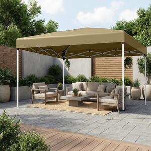 SONGMICS Tenda pieghevole 3 x 3 m, stabile, portatile, gazebo per giardino, cortile, mercato, protezione solare, beige