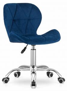 Sedia da ufficio rotante Avola in velluto blu navy