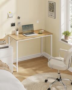 VASAGLE Scrivania per computer 100x50x76 cm, scrivania da ufficio stretta, color rovere naturale