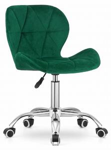 Sedia da ufficio girevole Avola in velluto verde smeraldo
